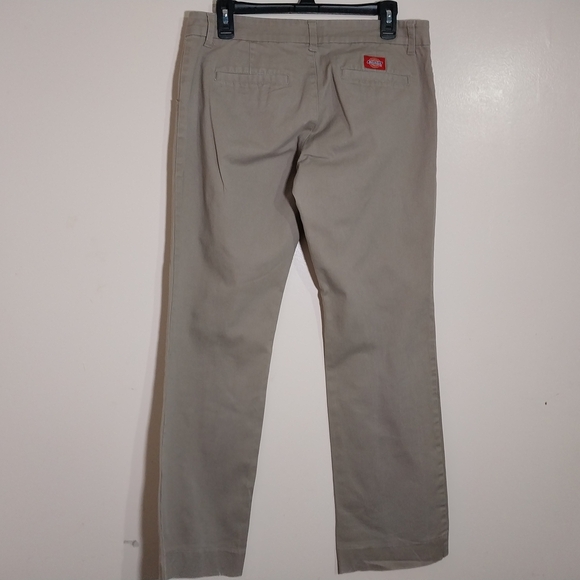 Dickies Juniors Women's Sz.11 Beige Chinos Classic Straight Leg Cotton Blend - Picture 3 of 13